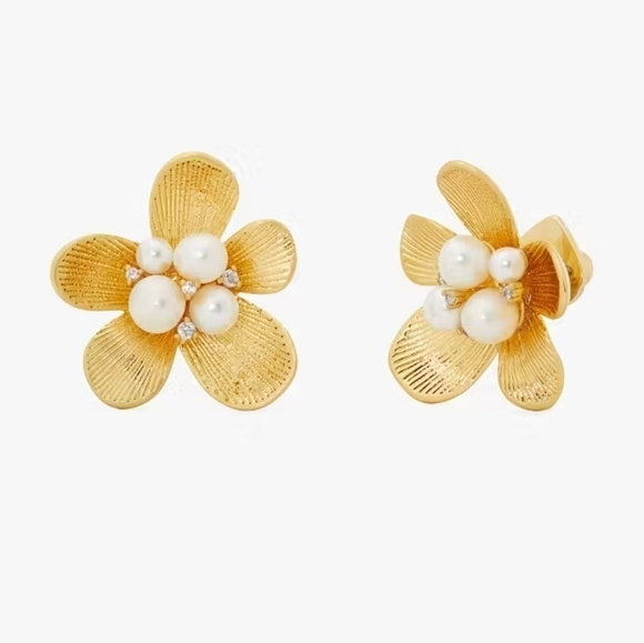 NWT Kate Spade Garden Party Statement Studs Gold-Tone - Picture 1 of 3